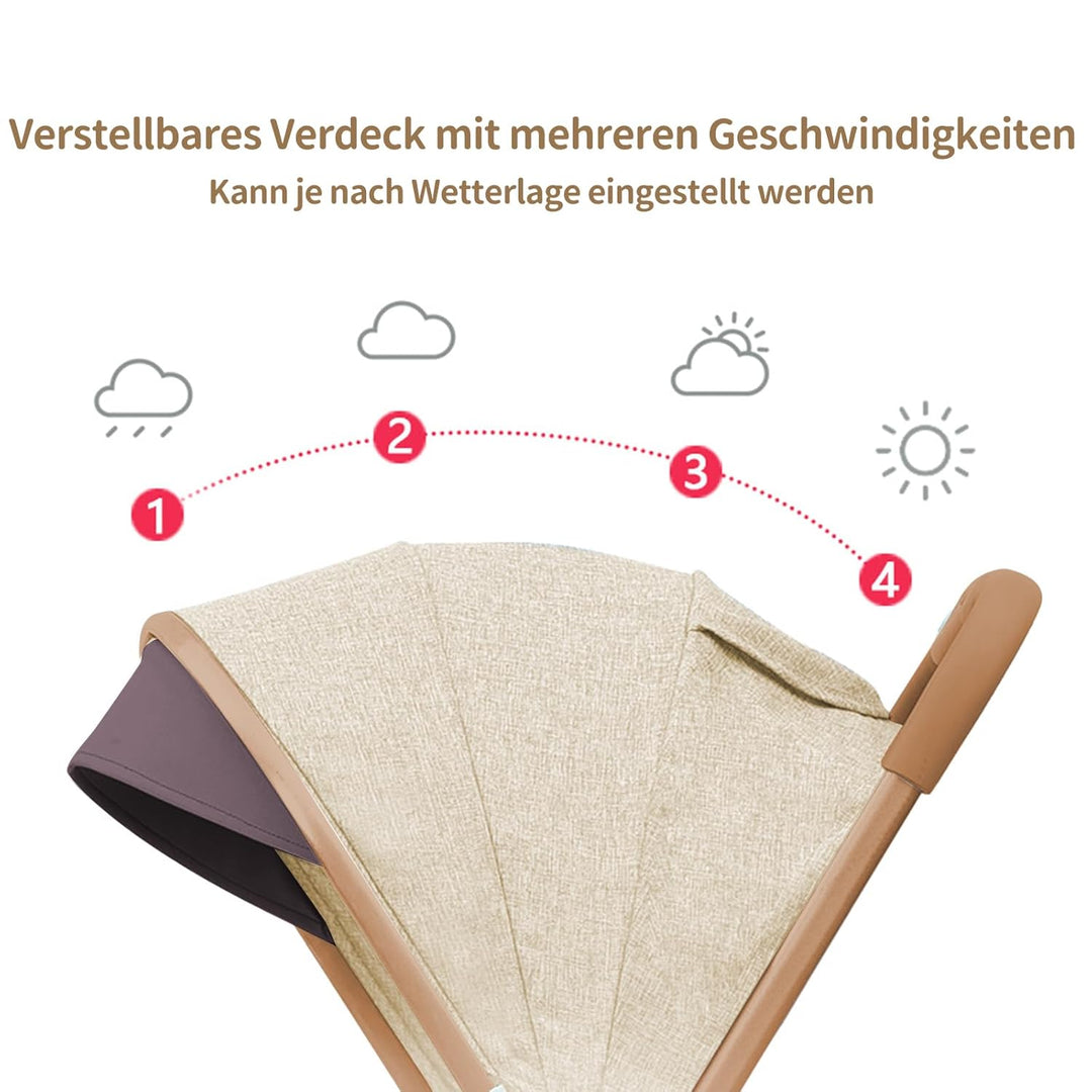 homewell Baby Kinderwagen klappbar, Buggy Kinderbuggy, 0-6 Jahre, flache Liegeposition, Einhändig Kl