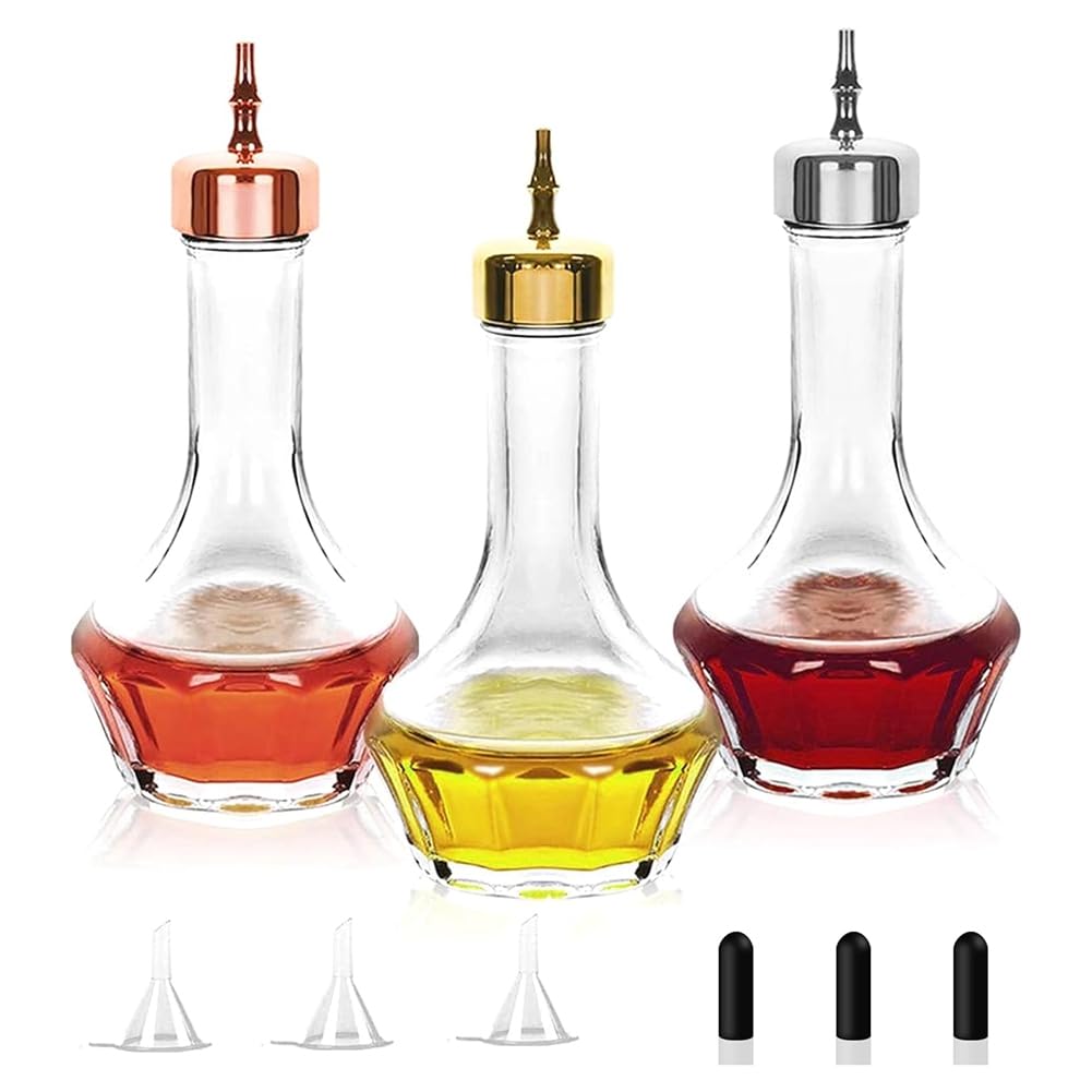 Bitterflaschen-Set mit 3 Dasher-Flaschen (1,7 Oz/50 Ml), Professionelles Bar-Tool für die Zubereitun