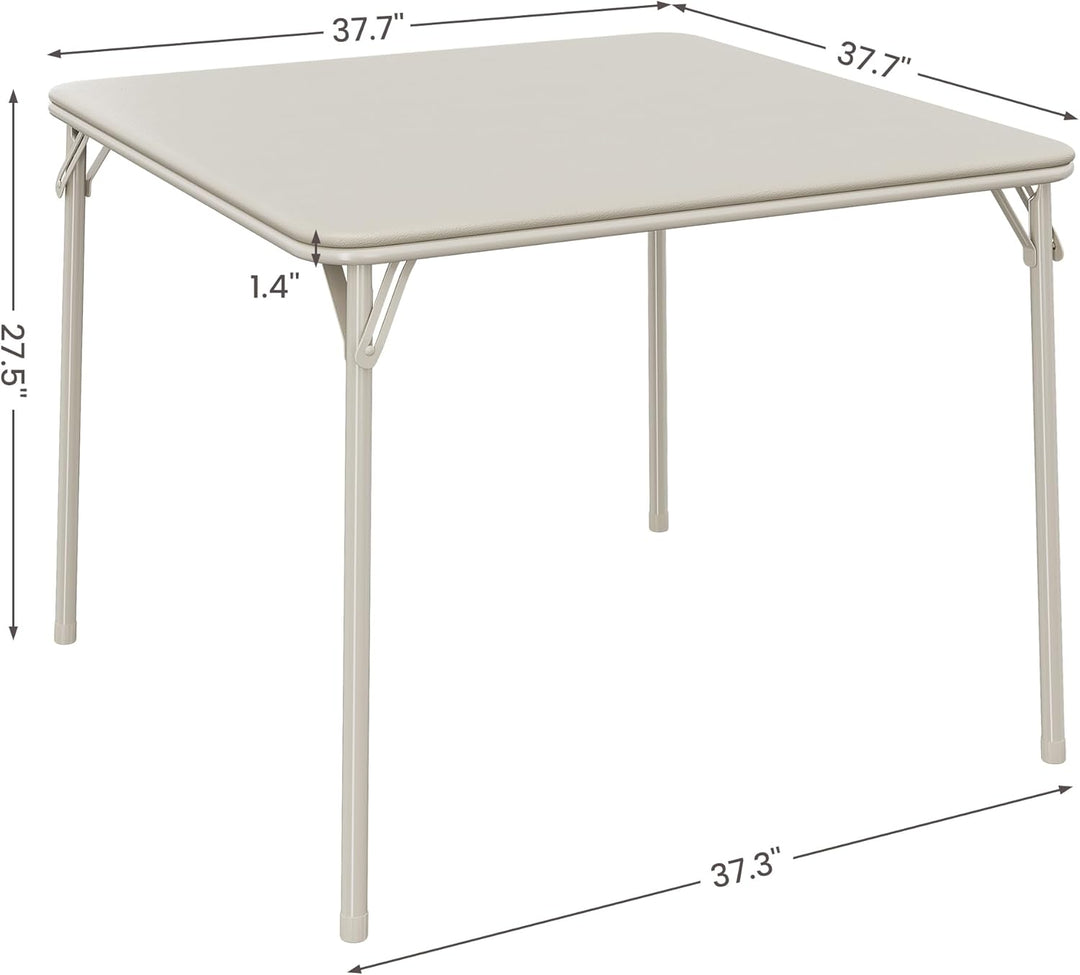 Klapptisch Quadratisch 85.5 x 85.5 cm – Tragbarer Spieltisch & Kartentisch mit PU-Leder Oberfläche,