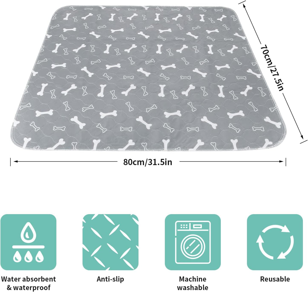 2 Stück 80*70cm Welpenunterlagen Waschbar, Wiederverwendbare Puppy Training Pads, rutschfeste und sa