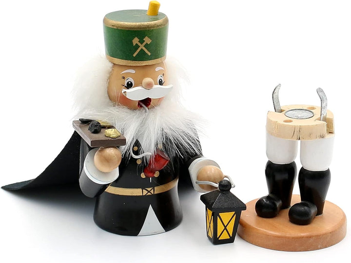 Dekohelden24 Räuchermann als Bergmann mit Erzbrett und Umhang, ca. 17 cm, Bergmann mit Erzbrett