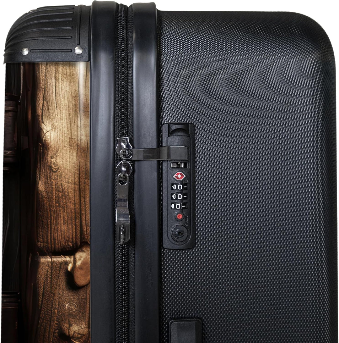 NoBoringSuitcases.com® Koffer XL Gross 77x51.5x28 cm Reisekoffer mit 4 Rollen Leicht Trolley Hartsch
