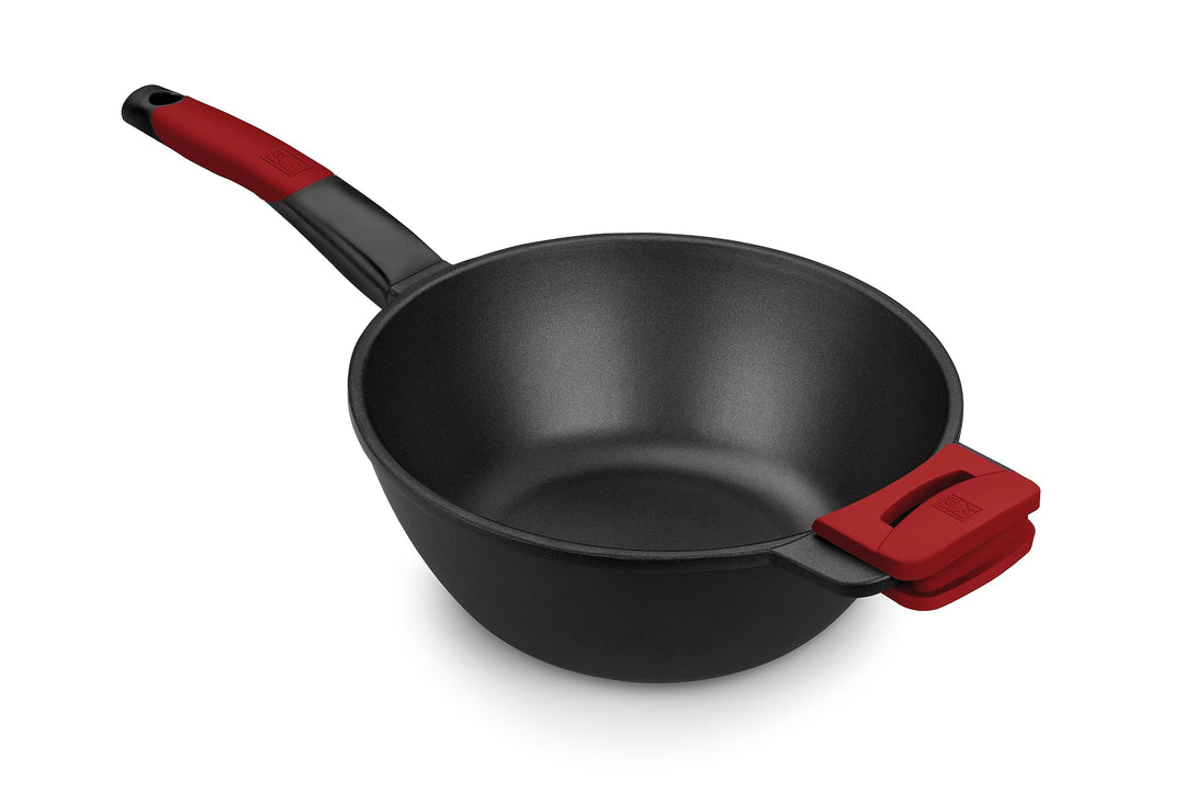 BRA Premiere | Wok 28 cm, Aluminiumguss, dreischichtig mit verstärkter Antihaftbeschichtung ohne PFO