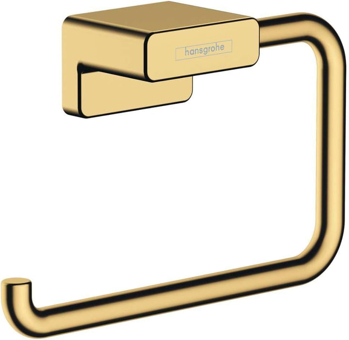 hansgrohe Toilettenpapierhalter AddStoris, Klopapierhalter ohne Deckel, Polished Gold Optic 1 Rolle