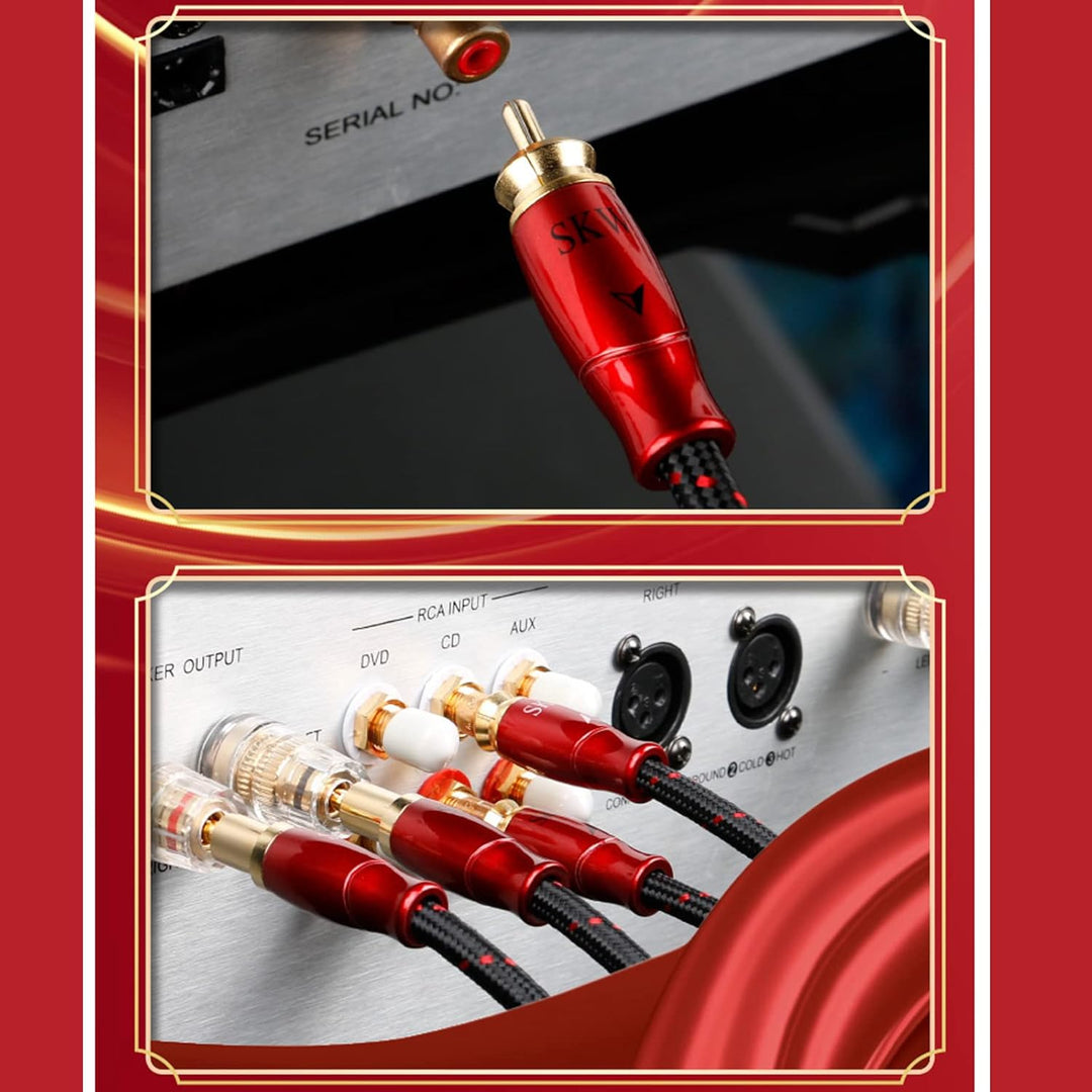 SKW Cinch Subwoofer Kabel, OFC Kupfer - Dual geschirmt RCA Digital Koaxialkabel mit PVC + Baumwollge