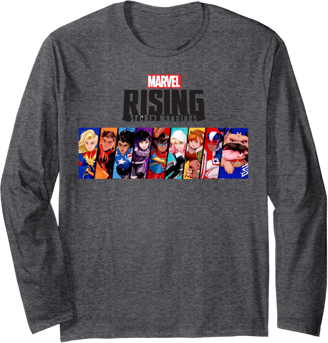 Marvel Rising Secret Warriors Portrait Panel Logo Langarmshirt