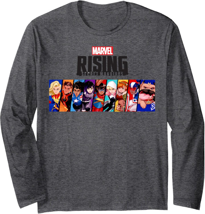 Marvel Rising Secret Warriors Portrait Panel Logo Langarmshirt
