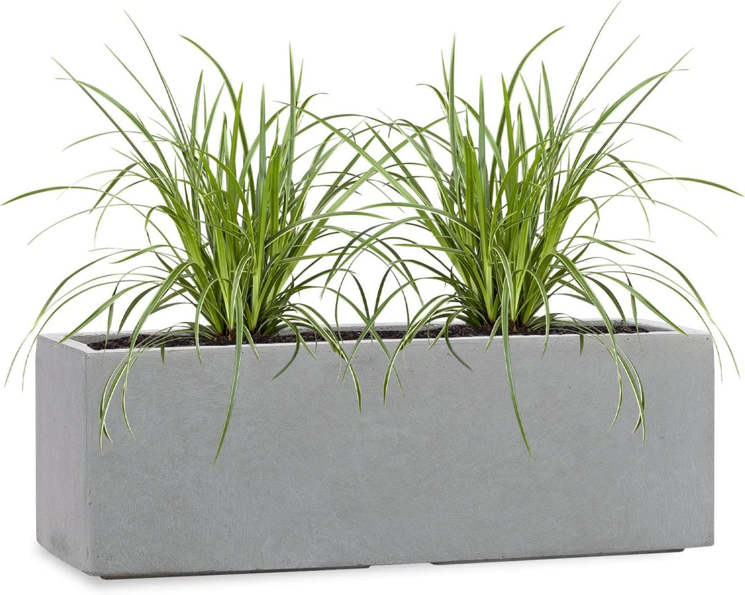 Pflanzwerk® Pflanzkübel Fiberglas TUB Grau 17x50x17cm *Frostbeständiger Blumenkübel* *UV-Schutz* *Qu