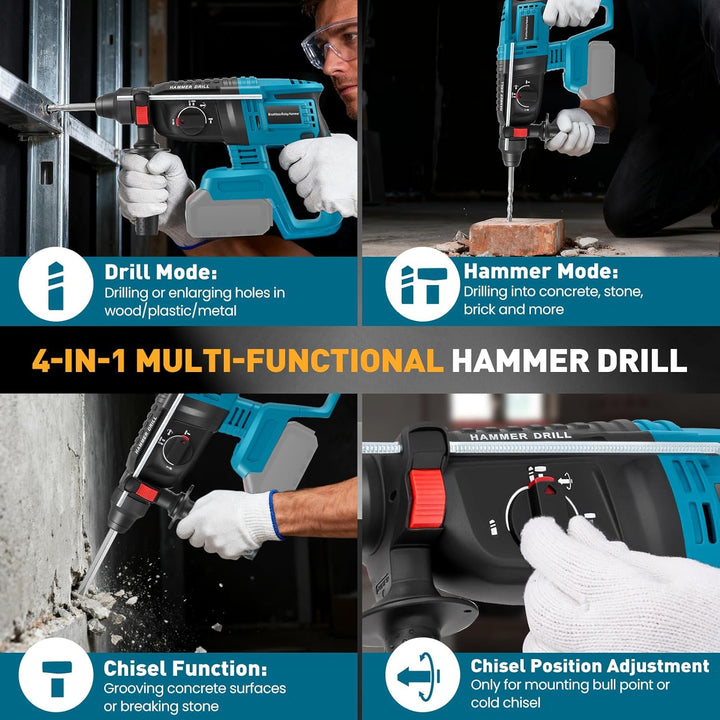 Batteriehammerbohrer für professionelles 18 V System, Haedswer kompatibel mit der Makita 18 V Batter