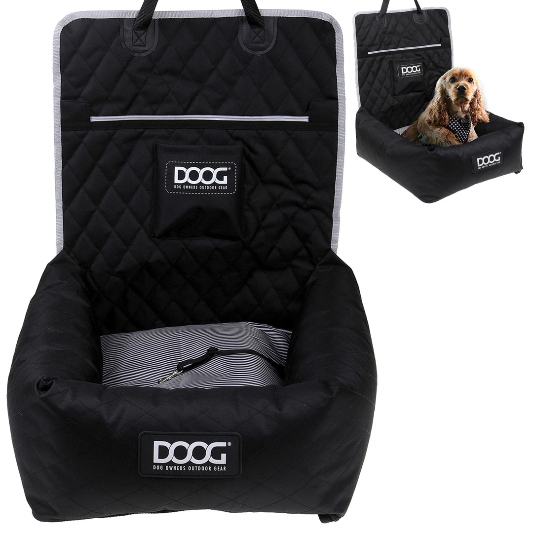 DOOG Hundeautositz für kleine bis mittelgrosse Hunde (zu 13,6 kg) | Bequemer und sicherer Reise-Boos