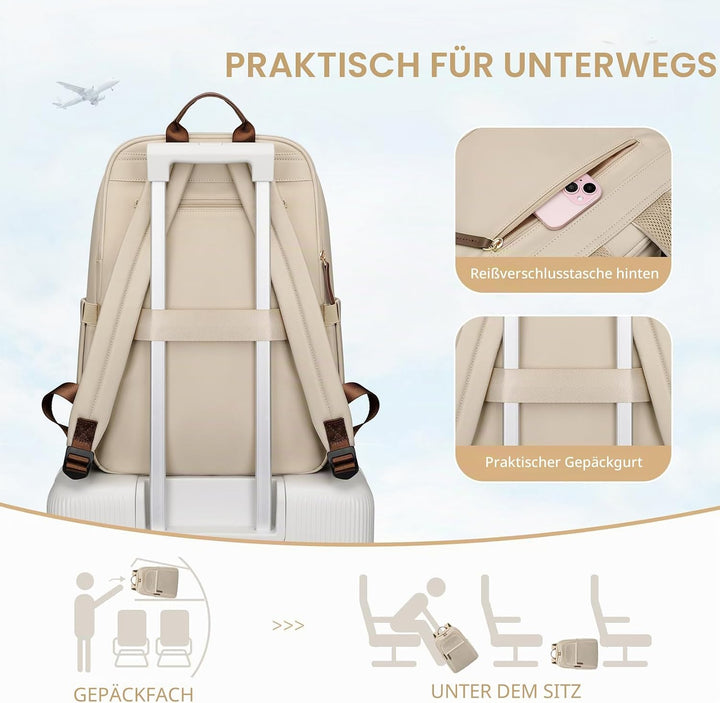 Rucksack Damen Herren, Laptop Schulrucksack,Women Travel Backpack Elegant für Uni Reise Büro, Tagesr