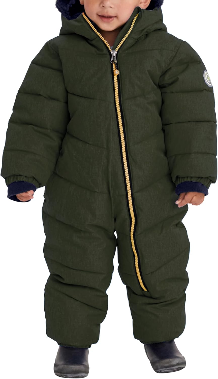 Killtec Unisex Karter Mini Overall in Daunenoptik mit Kapuze 110-116 dunkel waldgrün, 110-116 dunkel