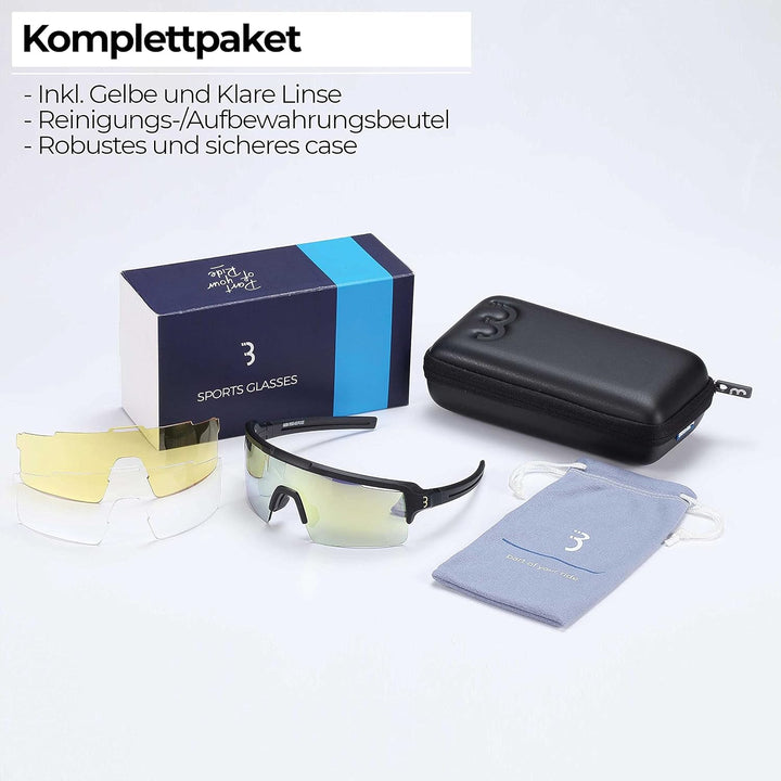 BBB Cycling Unisex-Adult Fahrrad Sportbrille Modernes Grosses Glas Grilamid MTB Rennrad Kies Damen u