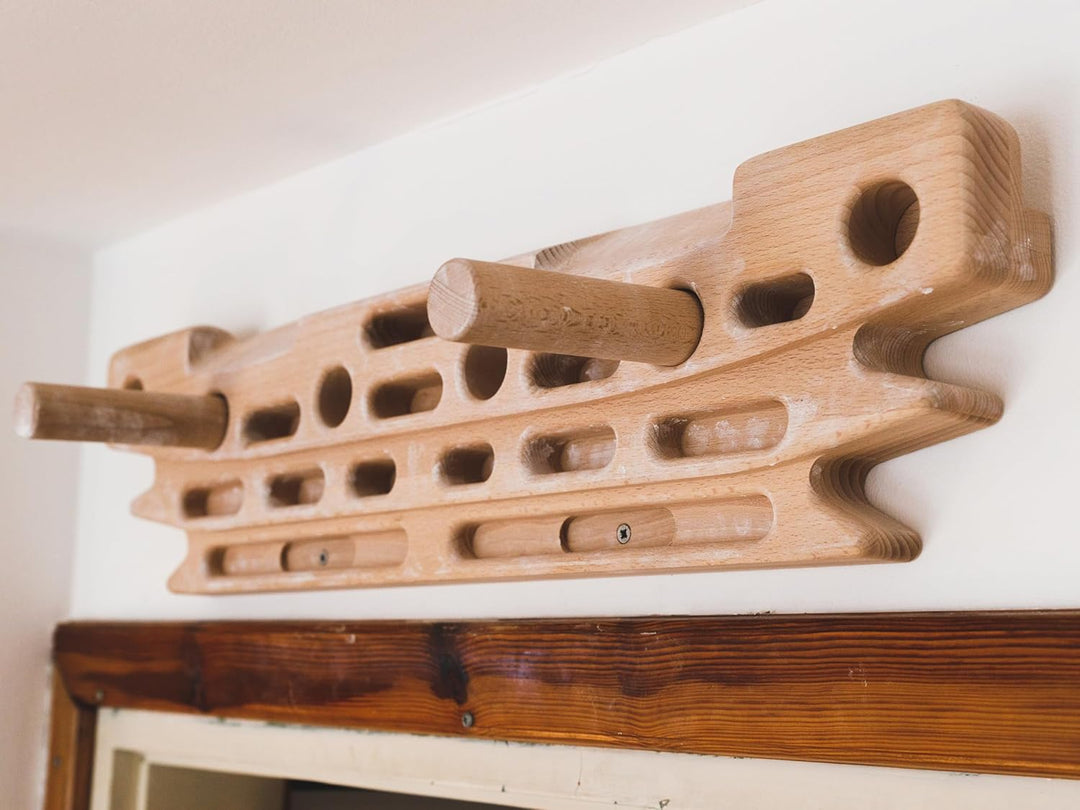 FingerPeg 1.0 Hangboard - Kletterbrett - Fingerboard - Pegboard Griffe - Buchenholz der Klasse A - m