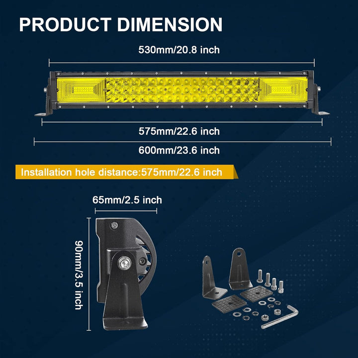 RIGIDON wasserdichte Led lichtleiste, 12V 24V 22 Zoll 55cm 270W Offroad Beleuchtung led Work Light b