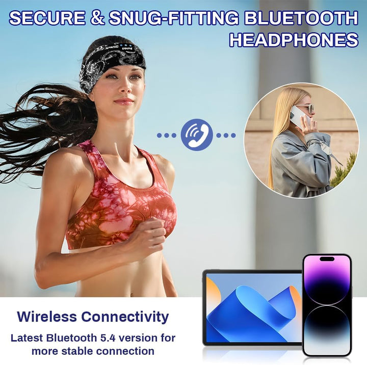 flintronic Schlafkopfhörer Bluetooth, Kabellose Schlaf Kopfhörer mit HD Stereo Lautsprecher für Männ