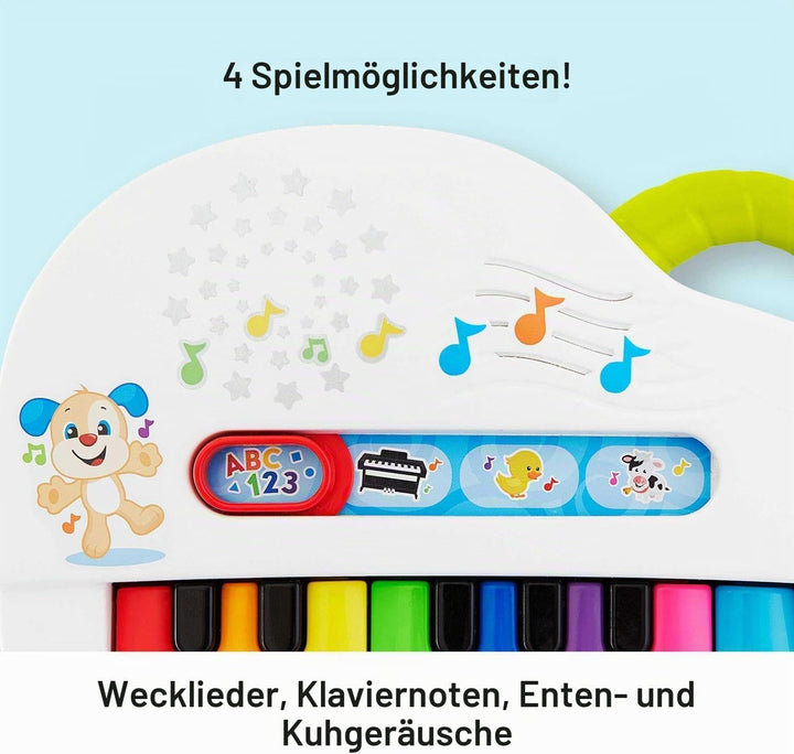Fisher-Price Babys erstes Keyboard - tragbares Spielzeugklavier mit 4 Spielmöglichkeiten, Liedern, L