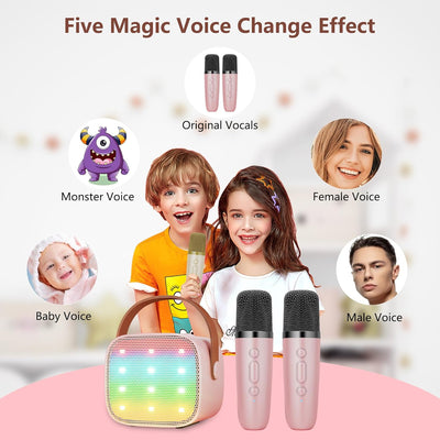 BONAOK Mikrofon Karaoke 2, Bluetooth Karaokemaschinen für Kinder Erwachsene, Tragbarer Karaoke-Playe