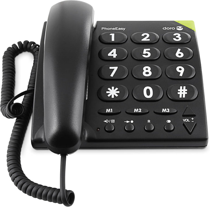 Doro PhoneEasy 311c Seniorentelefon, Schnurgebundenes Grosstastentelefon mit optischer Anrufsignalis