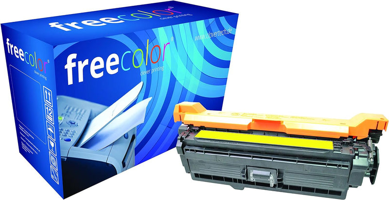 freecolor CE402A für HP Color LaserJet M551, Premium Tonerkartusche, wiederaufbereitet, 6.000 Seiten