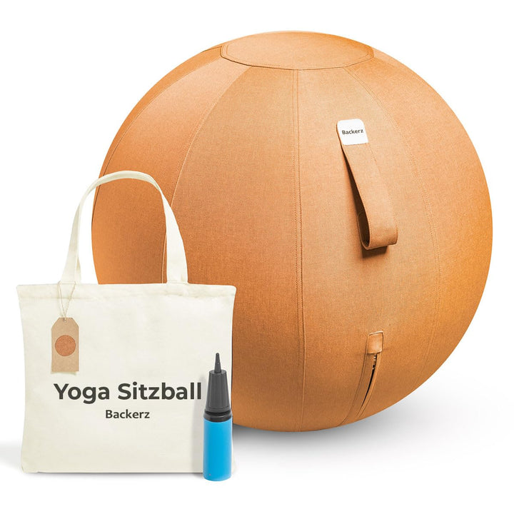 Sitzball Büro Ergonomisch 65 cm, Ergonomische Sitzmöbel für Büro und Heimbüro, Langlebiger Stoff, Gy