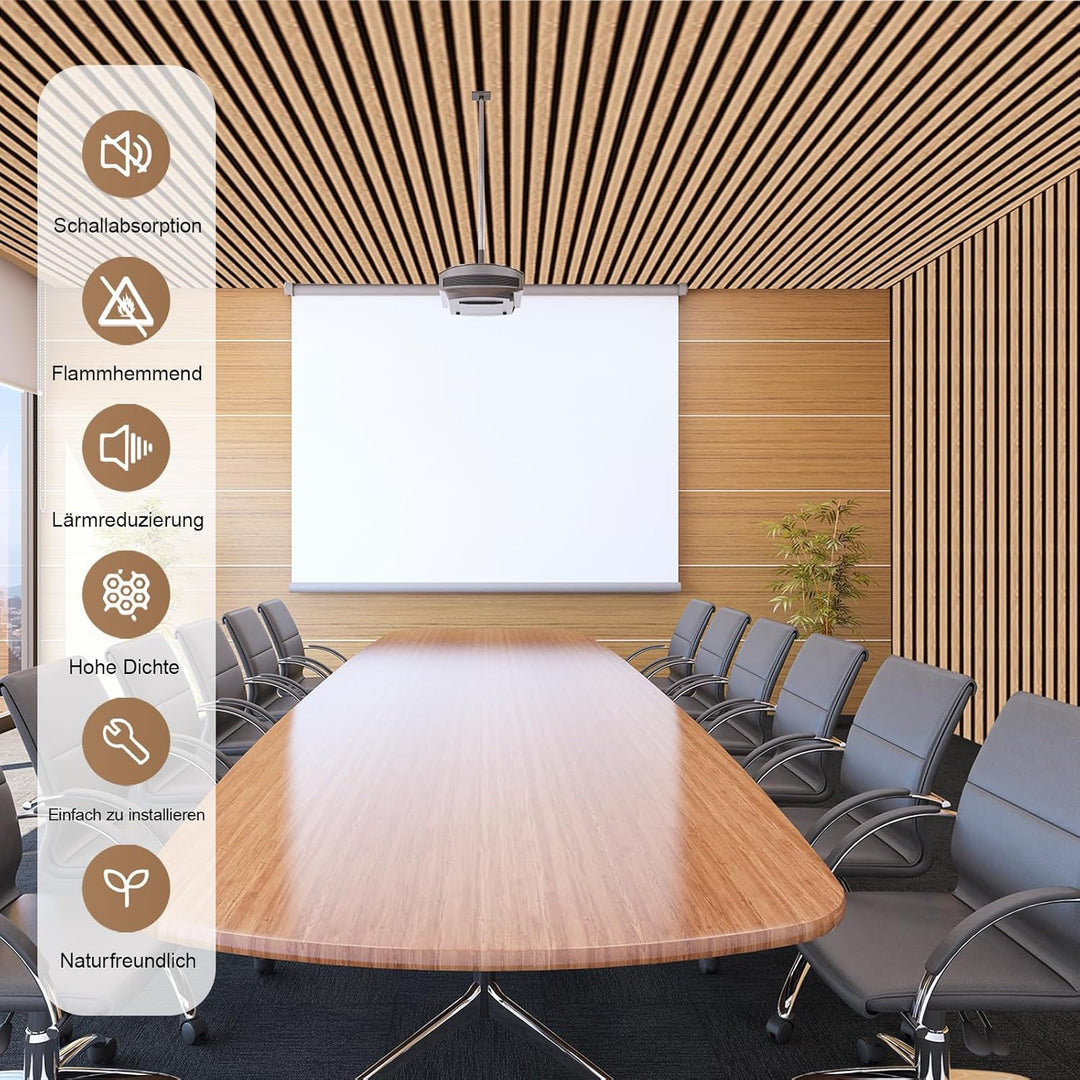 Akustikpaneele Holz, Faltbar 1,44m² - 240x60cm 3D Wandpaneele Holz, Akustik Paneele Wand für Küche,