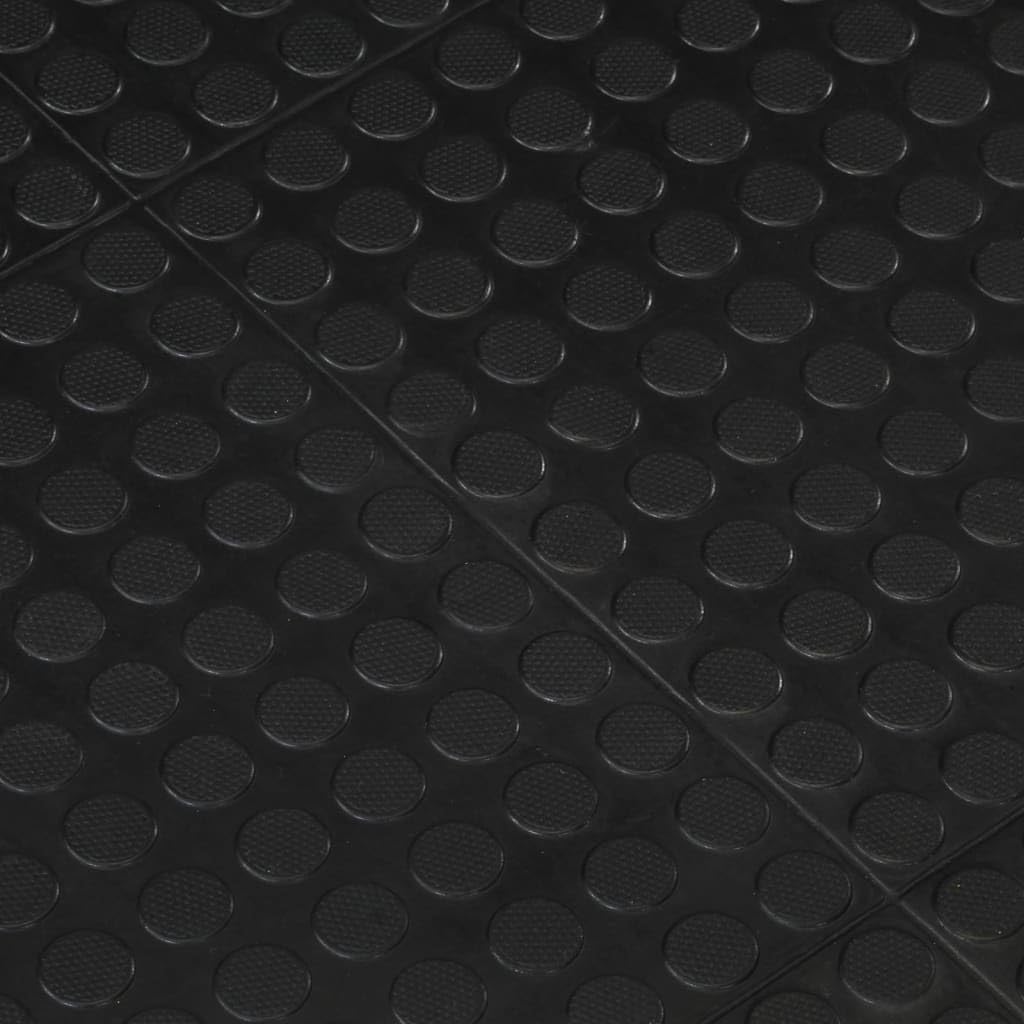 Gummi-Bodenfliese Schwarz 12 mm 90x120 cm | Stossdämpfend, geräuschreduzierend, rutschfeste Untersei