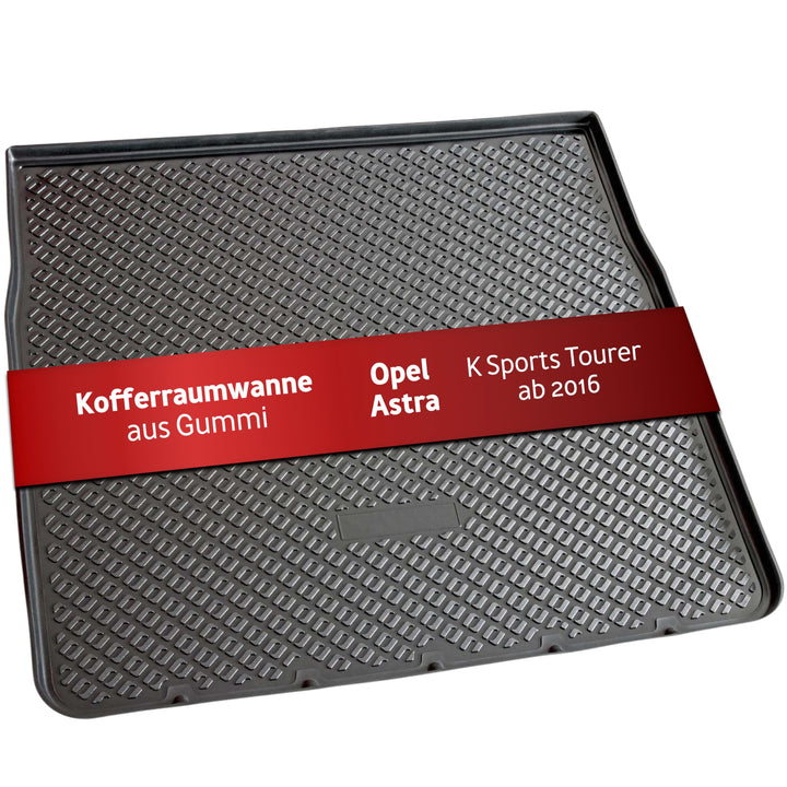 Recambo Kofferraumwanne passend für Opel Astra K Sports Tourer | ab 2016- | Passgenau mit Rand Schwa