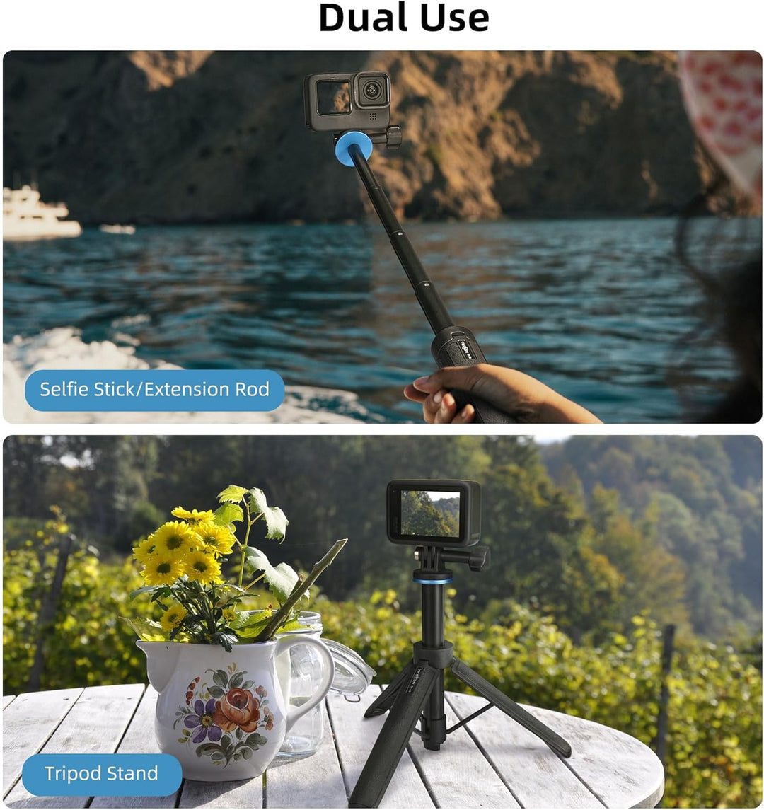 Vkesen Mini Stativ für Action Cam, 17-51CM Selfie Stick Stativ Kompatibel mit GoPro Hero 13/12/11/10