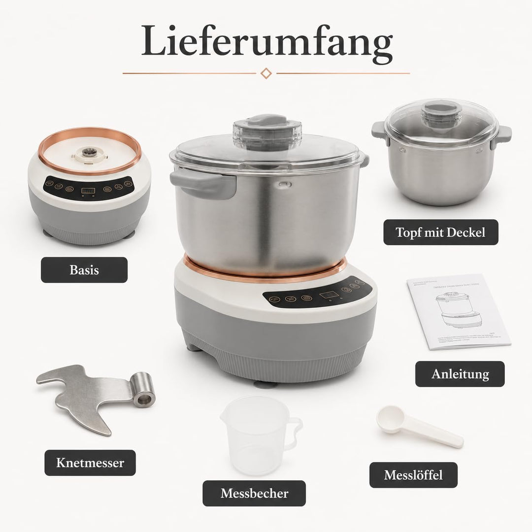 7L Vollautomatische Teigmaschine, Teigknetmaschine mit 45 ℃ Konstante Temperatur Fermentfunktion Ein