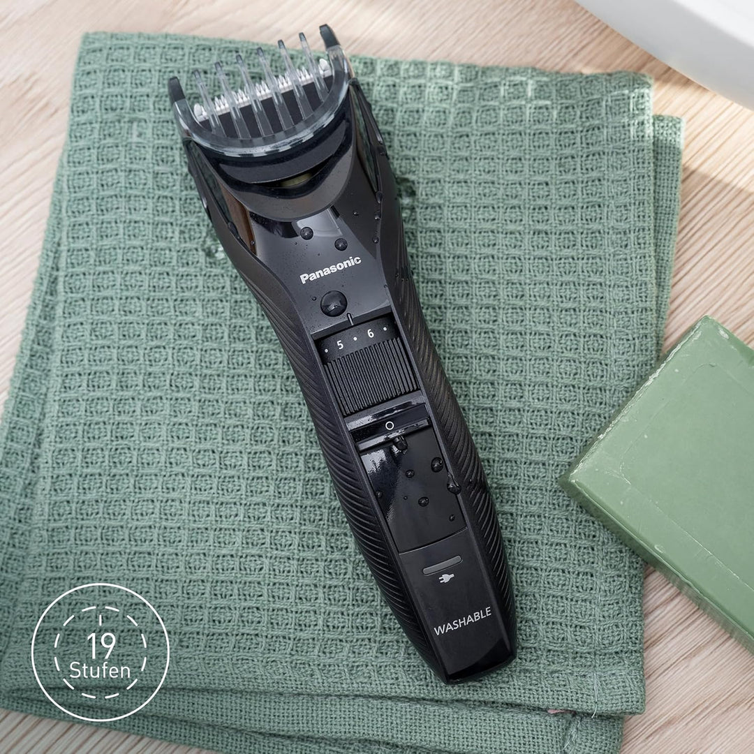 Panasonic ER-GC53 Haarschneider mit 19 Schnittlängen (1-10 mm), waschbar, schwarz