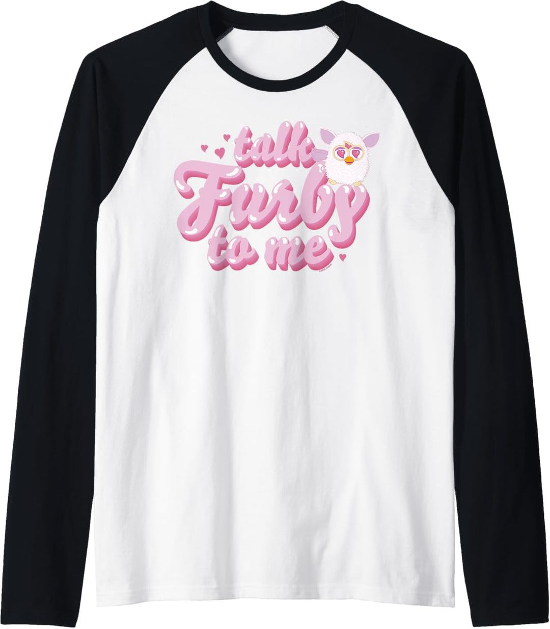 Furby Valentinstag Talk Furby To Me Cute Hearts Vintage Logo Raglan