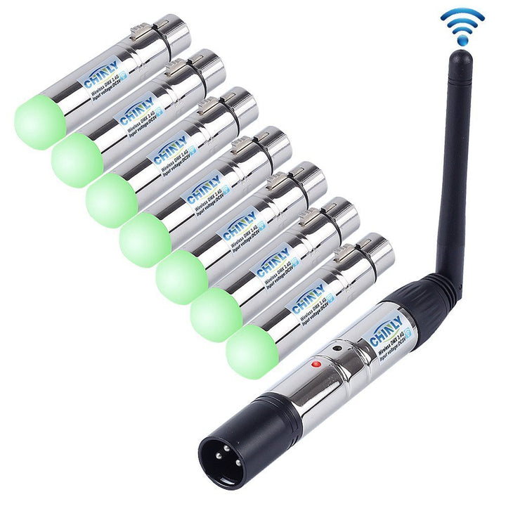CHINLY 8pcs 2,4 G ISM DMX512 Männlich/Weiblichen XLR Sender/Empfänger für Moving Heads Bühne Licht