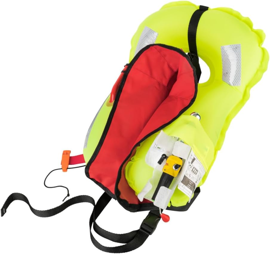 12skipper Automatik Rettungsweste ISO 300N mit Harness, Schwimmweste Schwarz, Schwarz