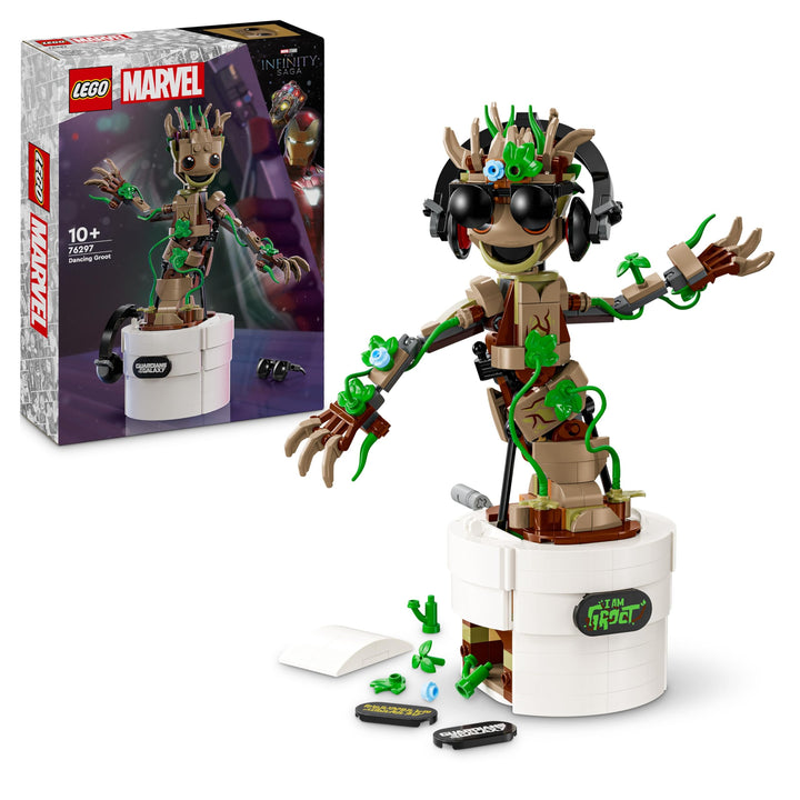 LEGO Marvel Tanzender Groot, animierte Minifigur eines Charakters aus Guardians of The Galaxy, inter