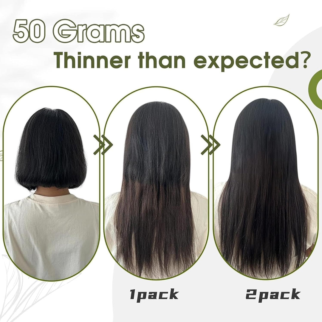 RUNATURE Echthaar Extensions Clip in Mittelbraun Echthaar Clip in Haarverlängerung Echthaar Braun Cl