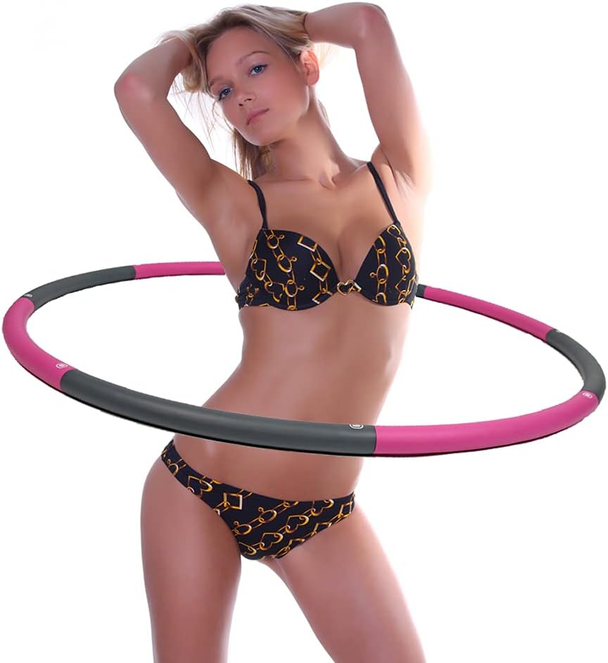 joofang 2,3 KG Hoola Hoop 8 Teile,100cm Reifen Fitness Erwachsene Einfach zusammensteckbar Abnehmen