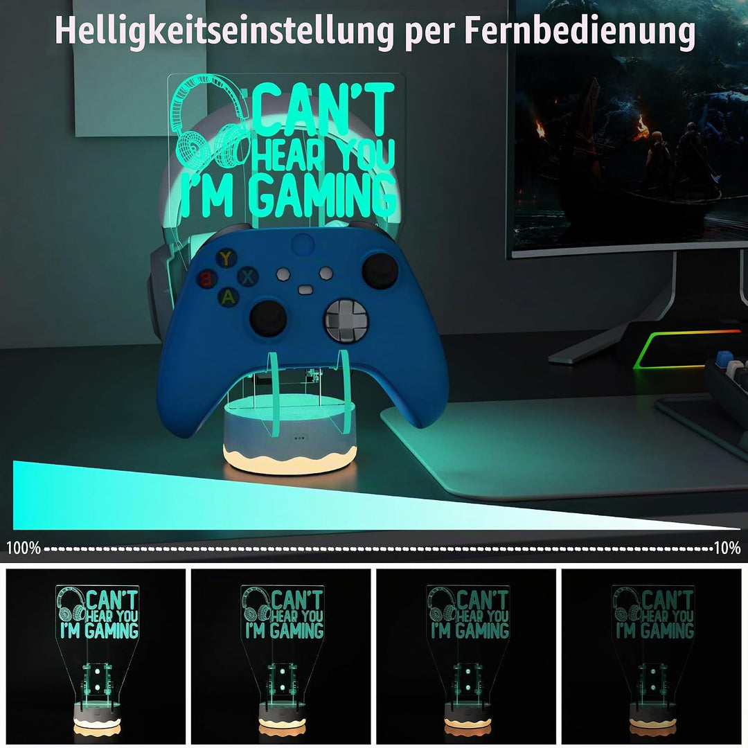 Light Up Headset und Controller Ständer, 16 Farben 3D LED Lichter Gamepad Kopfhörerhalter mit Fernbe