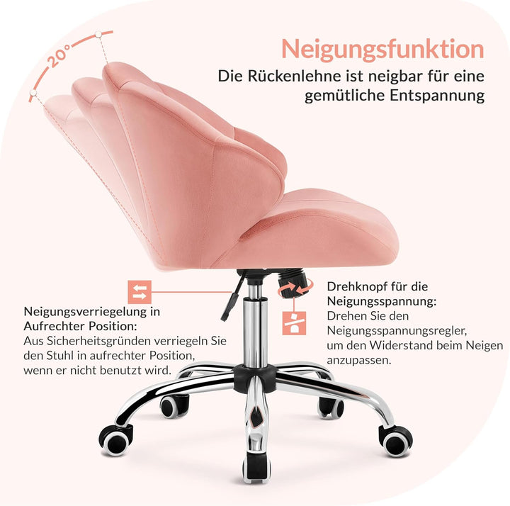 Yaheetech Bürostuhl Ergonomisch Schreibtischstuhl höhenverstellbar Drehstuhl, Bürosessel in Muschelf
