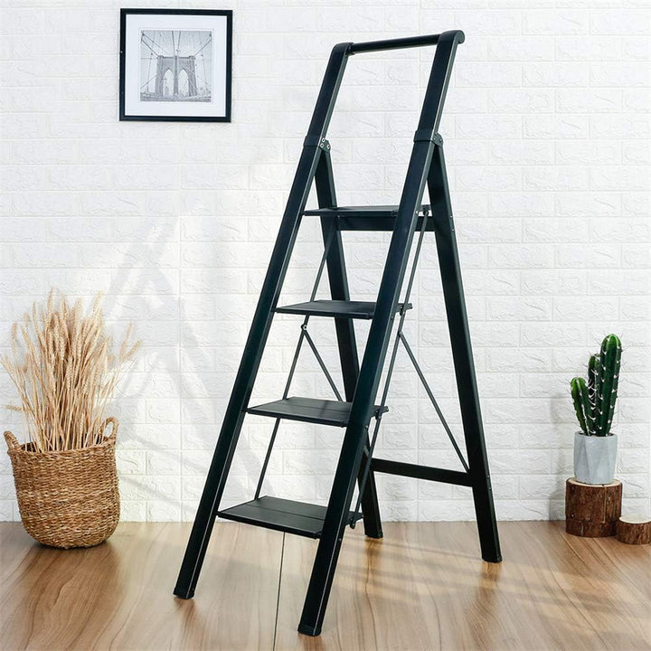 BAOYOUNI Trittleiter, Leicht, Klapptrittleiter, Aluminium Sicherheits Stehleiter, mit rutschfeste Br