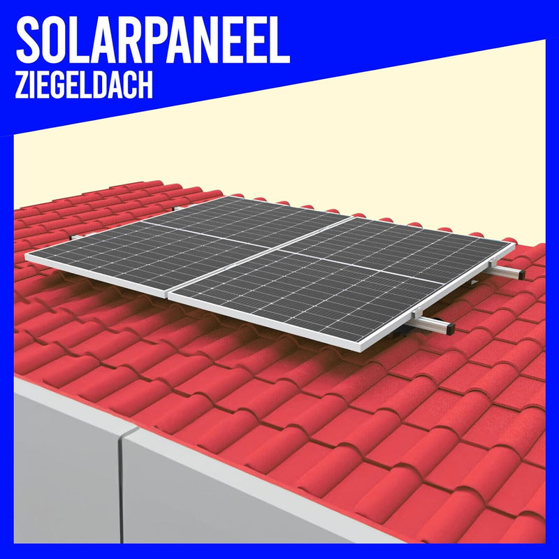 SET 2x PV-Module, PV, Photovoltaik, Aufständerung, Ziegeldach, Dachhalterung, Befestigung, Halter, H