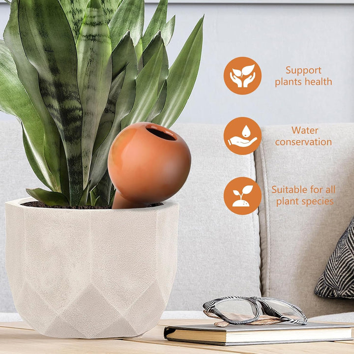 EXLECO 8 x 360ml Tonkegel Bewässerung Pflanzen Gross Bewässerungskugel Pflanzen Wasserspender Ton Au