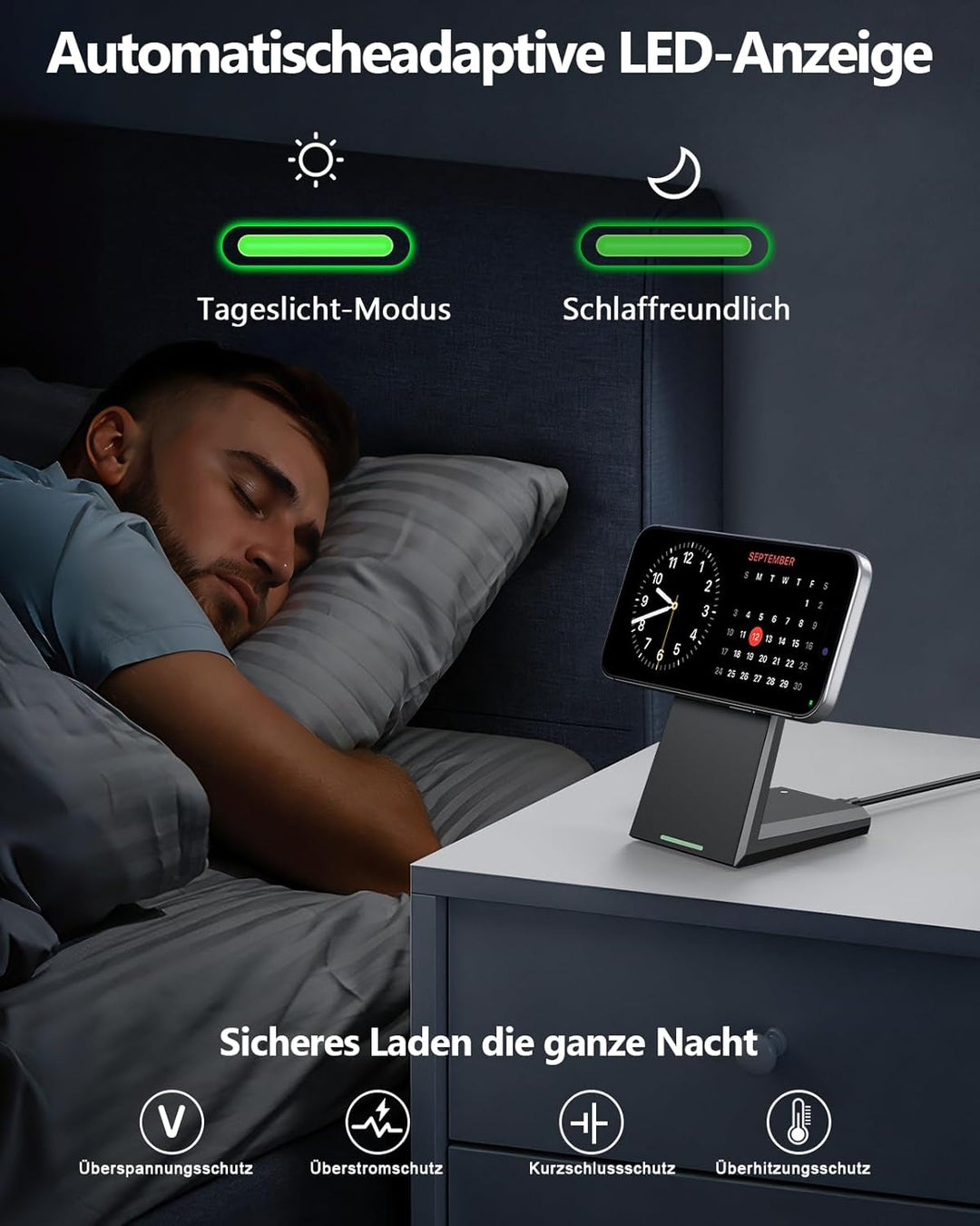NANAMI 25W MagSafe Ladegerät mit 30W USB-C Adapter, Superschnell Desktop Wirelss Charger, Magnetisch