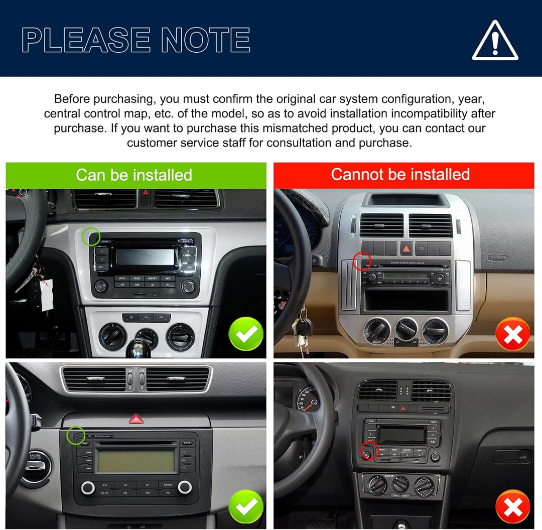2+64GB DAB/DAB+ Autoradio für VW Golf 5 6 Polo Passat Skoda mit Wireless Apple Carplay Android Auto,