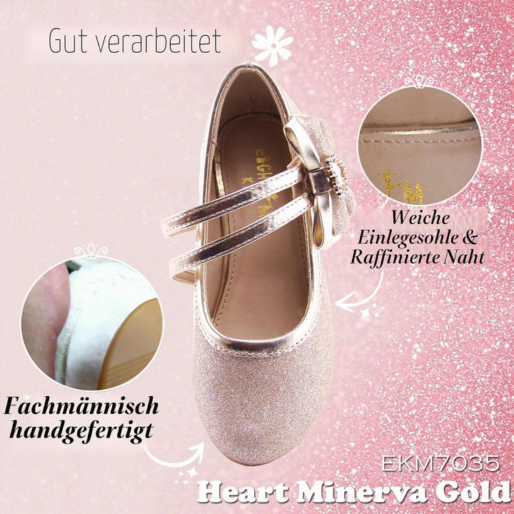 EIGHT KM EKM7018 Mädchen High Heel Kleid Schuhe Mary Jane Prinzessin Hochzeit Pumps Schuhe Glänzend