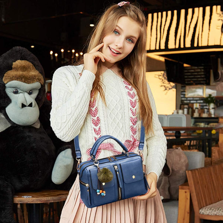 NICOLE &amp; DORIS Damen Mode Handtaschen Modestil Kunstleder Tasche Reissverschluss Umhängetasche Damen