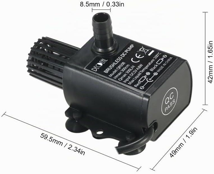 Decdeal USB Tauchpumpe Teichpumpe Aquarium Wasserpumpe für Teiche, Garten, Brunnen 2.4W / 4.8W Optio