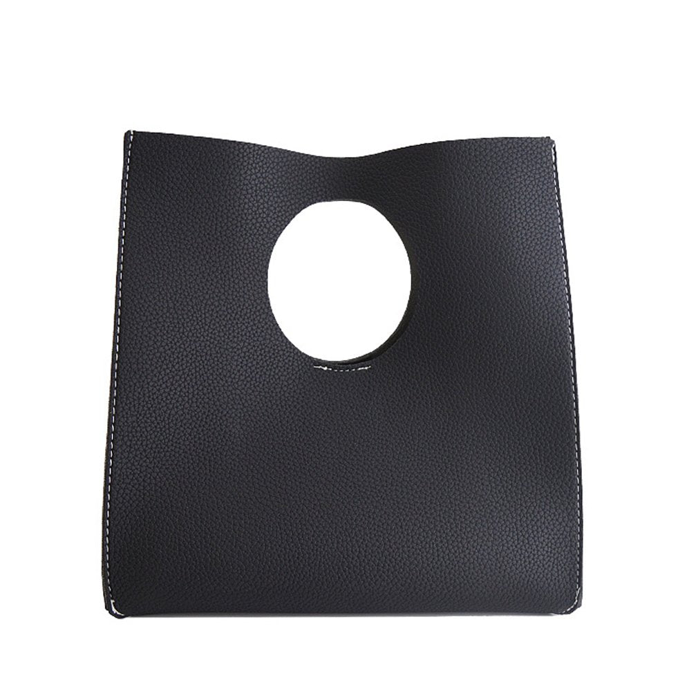Hoxis Handtasche im minimalistischen Vintage-Stil, weiches PU-Leder, Clutch, kleine Tragetasche Schw