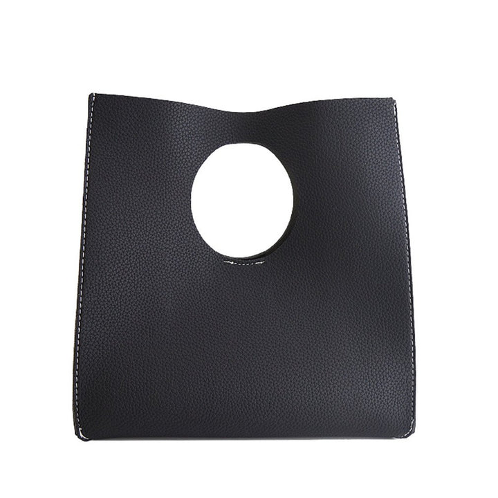Hoxis Handtasche im minimalistischen Vintage-Stil, weiches PU-Leder, Clutch, kleine Tragetasche Schw