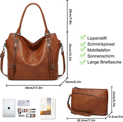 TAN.TOMI Handtasche Damen,Handtaschen Set,Umhängetasche Gross Schultertasche Frau Elegant Henkeltasc